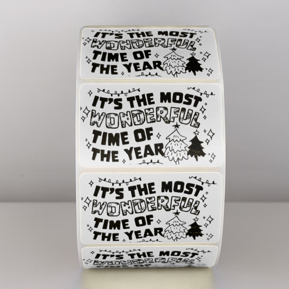 Wonderful Time of Year Stickers | Green Holiday Christmas Packaging Labels - Picture 10 of 11